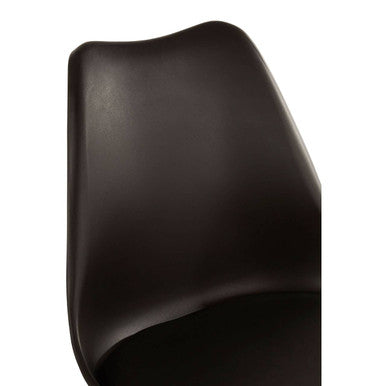 Black Chair with Cushion and Beech Wood Legs