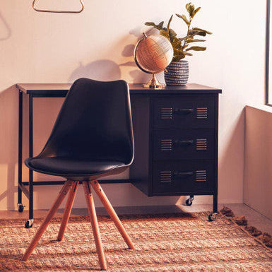 Black Padded Seat Dining Chair