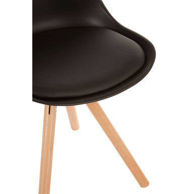 Black Padded Seat Dining Chair