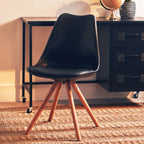 Black Padded Seat Dining Chair