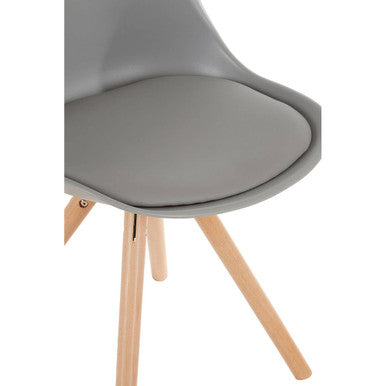Grey Padded Seat Dining Chair