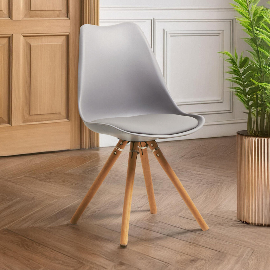 Grey Padded Seat Dining Chair
