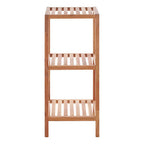 3 Tier Walnut Wood Bathroom Shelf Unit