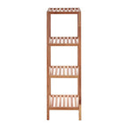 Natural Walnut Wood 4 Tier Tall Bathroom Shelf Unit