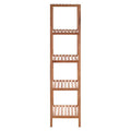 Natural Walnut Wood 5 Tier Bathroom Shelf Unit