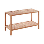 Natural Walnut Wood 2 Tier Shelf Unit