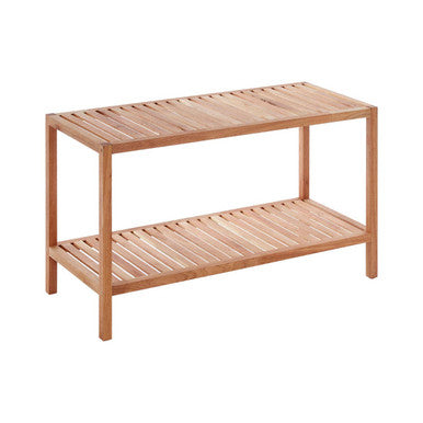 Natural Walnut Wood 2 Tier Shelf Unit