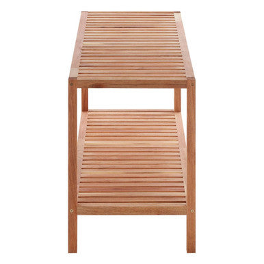 Natural Walnut Wood 2 Tier Shelf Unit