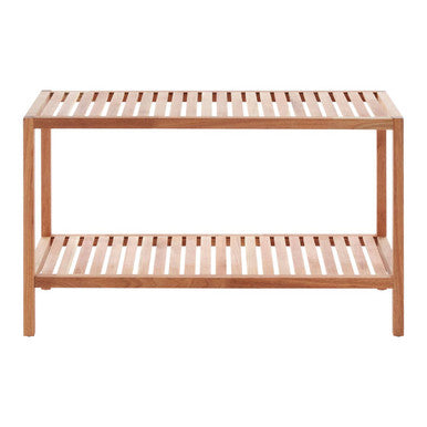 Natural Walnut Wood 2 Tier Shelf Unit
