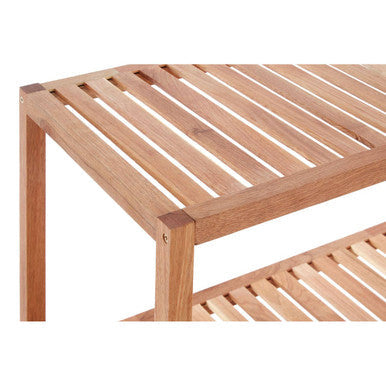 Natural Walnut Wood 2 Tier Shelf Unit