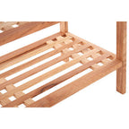 Natural Walnut Wood 2 Tier Slatted Stackable Shoe Rack