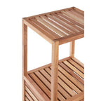 Natural Walnut Wood 2 Tier Bathroom Shelf Unit