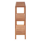 Natural Walnut Wood 3 Tier Tall Bathroom Shelf Unit