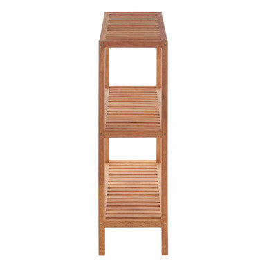 Natural Walnut Wood 3 Tier Tall Bathroom Shelf Unit