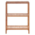 Natural Walnut Wood 3 Tier Tall Bathroom Shelf Unit