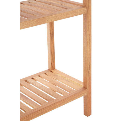 Natural Walnut Wood 3 Tier Tall Bathroom Shelf Unit