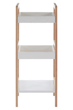 Natural and White Wooden 3 Tier Bathroom Shelf Unit