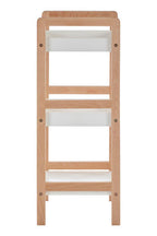 Natural and White Wooden 3 Tier Bathroom Shelf Unit