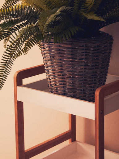 Natural and White Wooden 3 Tier Bathroom Shelf Unit