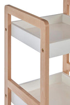 Natural and White Wooden 3 Tier Bathroom Shelf Unit