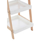 Natural and White Birch Wood 4 Tier Bathroom Shelf Unit