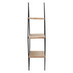 Black and Natural Wooden 3 Tier Diamond Shaped Wall Shelf