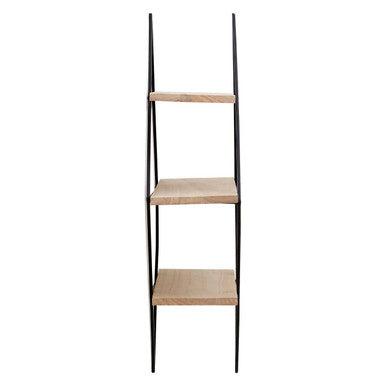 Black and Natural Wooden 3 Tier Diamond Shaped Wall Shelf