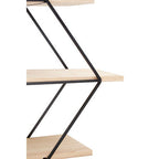 Black and Natural Wooden 3 Tier Diamond Shaped Wall Shelf
