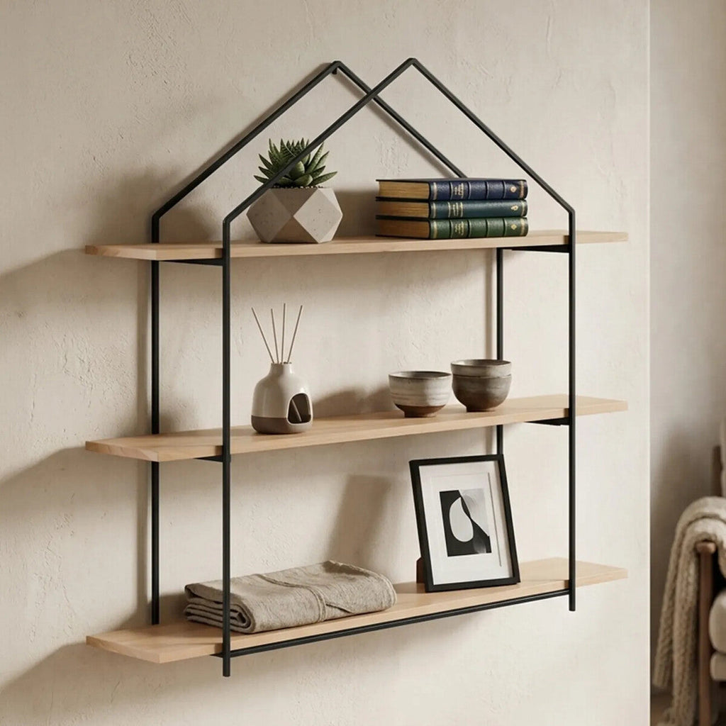 3 Tier Wooden Wall Shelves