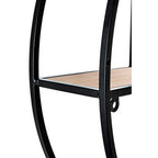 Black and Natural Wooden 3 Tier Round Wall Shelf