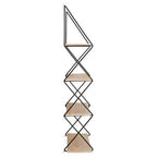 Black and Natural Wooden 4 Tier Wall Shelf
