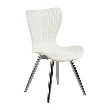 White Textured Dining Chair