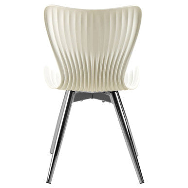 White Textured Dining Chair
