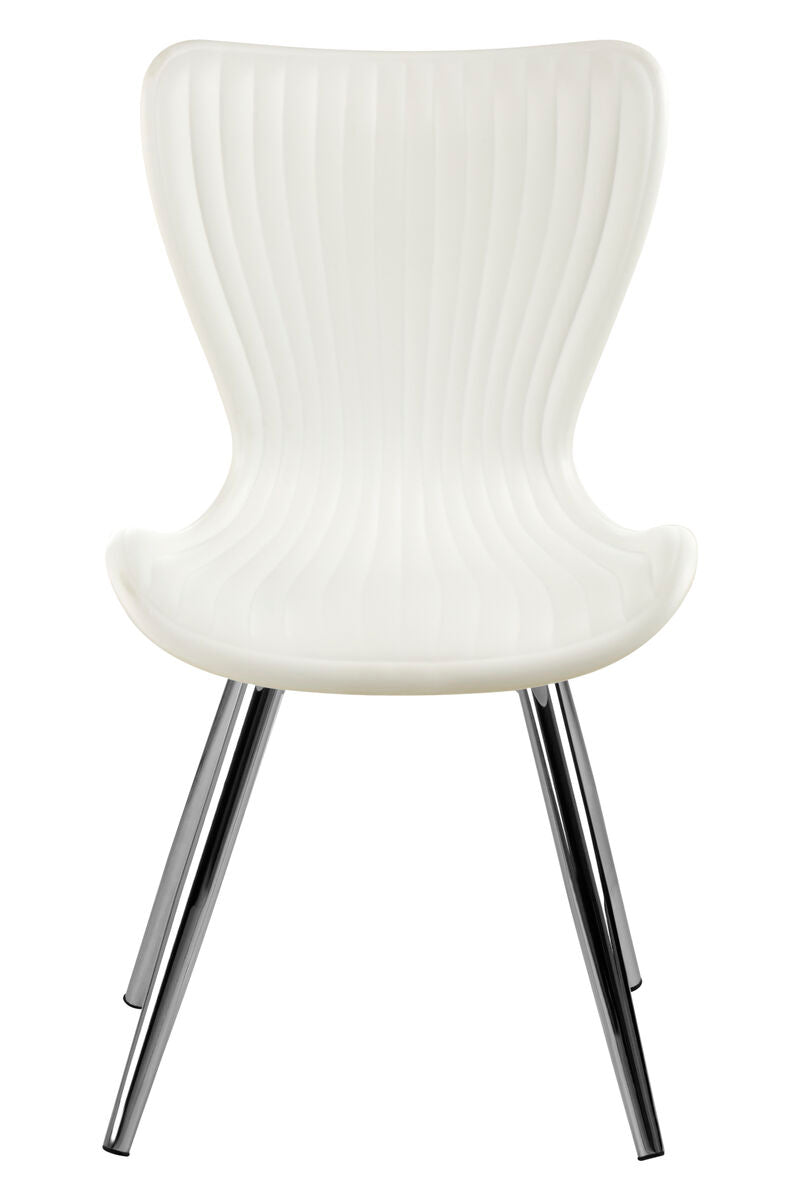 White Textured Dining Chair