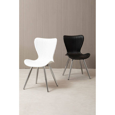 White Textured Dining Chair