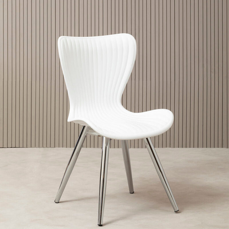 White Textured Dining Chair