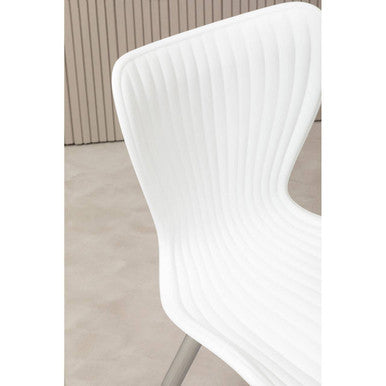 White Textured Dining Chair