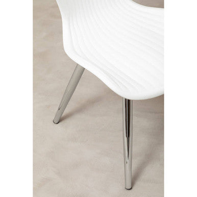 White Textured Dining Chair
