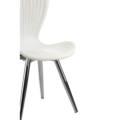 White Textured Dining Chair