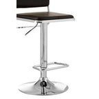 Black Leather Effect Adjustable Bar Stool with Chrome Finish Base