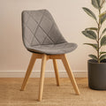 Grey Diamond Pattern Dining Chair