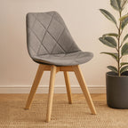 Grey Diamond Pattern Dining Chair