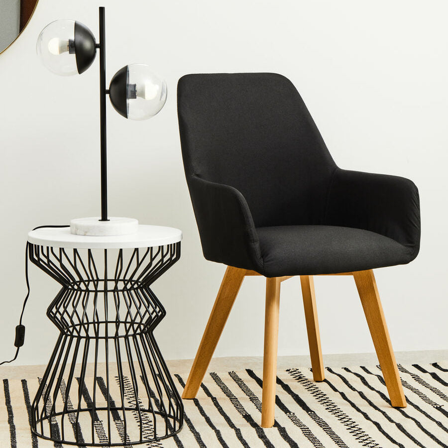 Black Dining Chair with Angular Legs