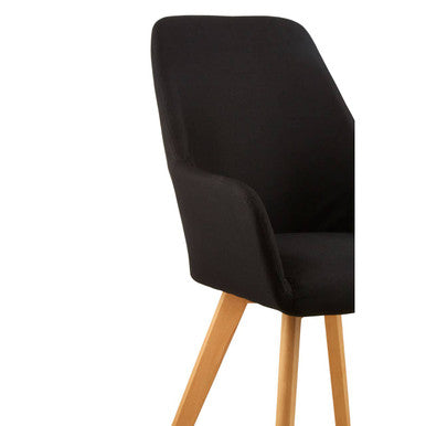 Black Dining Chair with Angular Legs