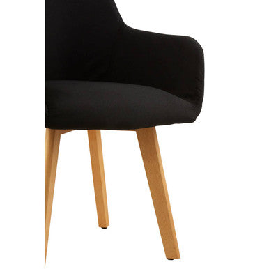 Black Dining Chair with Angular Legs