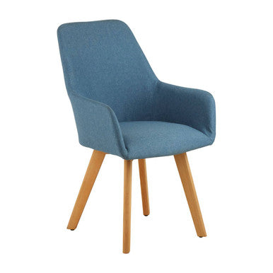 Blue Dining Chair with Angular Legs