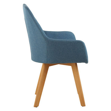 Blue Dining Chair with Angular Legs