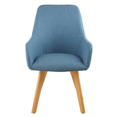 Blue Dining Chair with Angular Legs