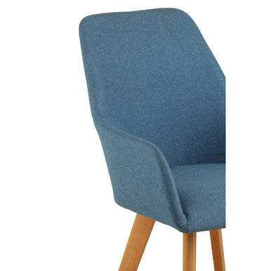 Blue Dining Chair with Angular Legs