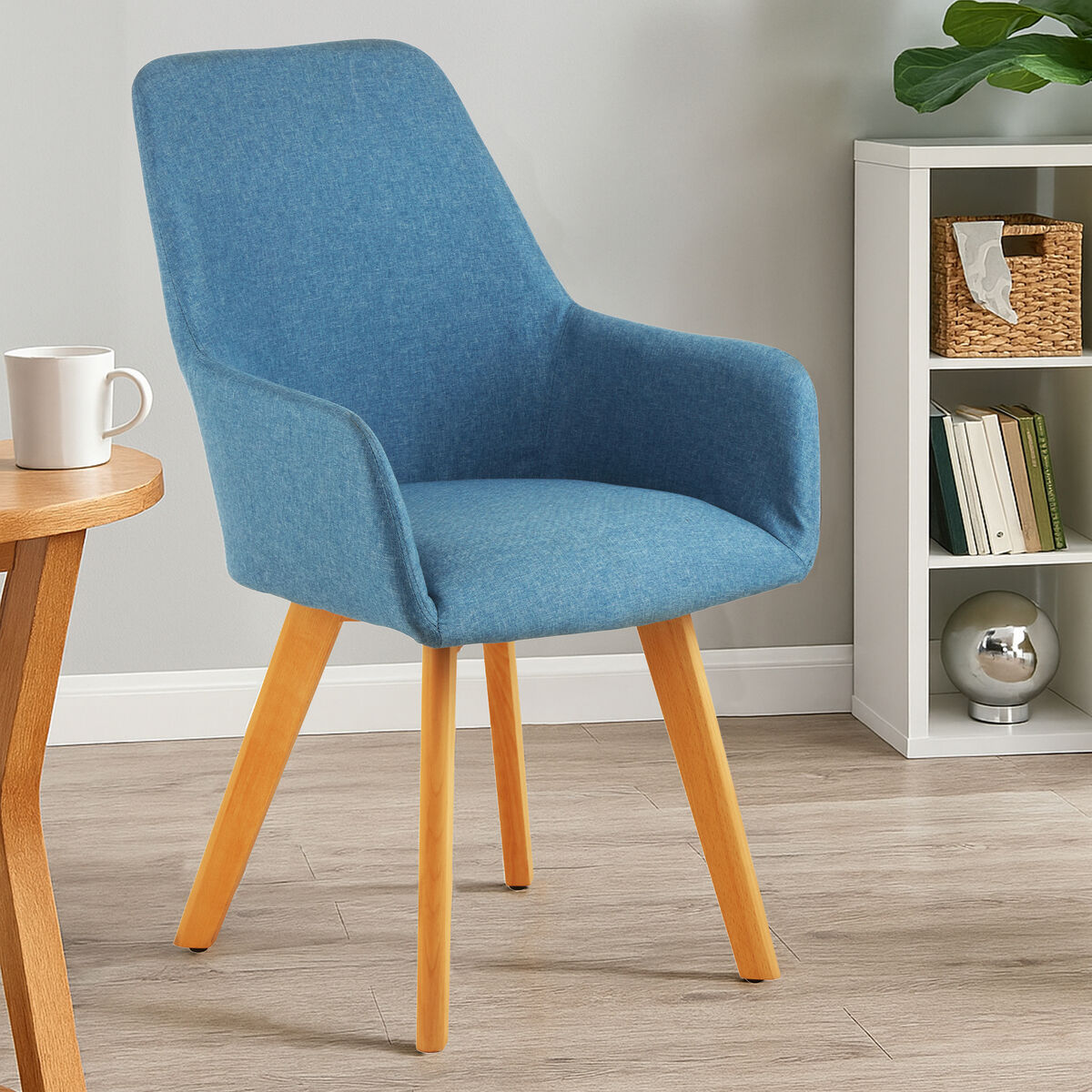 Blue Dining Chair with Angular Legs